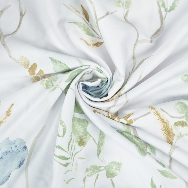 Pościel satynowa Exclusive łąka z niebieskimi kwiatami 200x140 cm z poszewką na poduszkę 90x70 cm  - zdjęcie 3