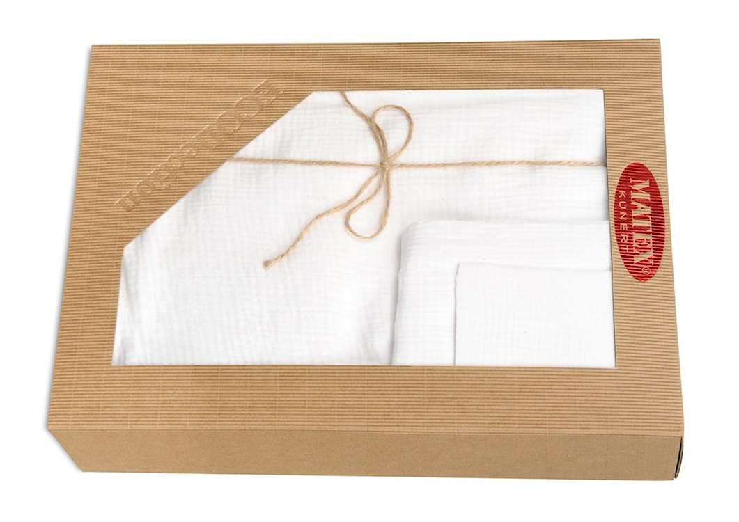 Komplet pościeli bawełnianej Muslin 200x140 cm z poszewką na poduszkę 80x70 cm biała  - zdjęcie 4