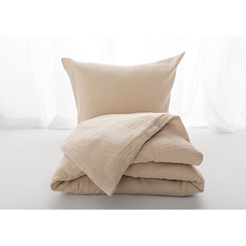 Komplet pościeli bawełnianej Muslin 200x140 cm z poszewką na poduszkę 80x70 cm beżowa