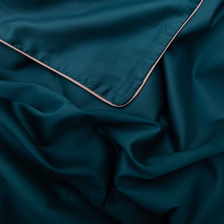 Pościel satynowa Gold Line 200x140 cm z poszewką na poduszkę 80x70 cm turkusowa  - zdjęcie 3