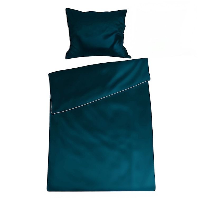 Pościel satynowa Gold Line 200x140 cm z poszewką na poduszkę 80x70 cm turkusowa  - zdjęcie 4