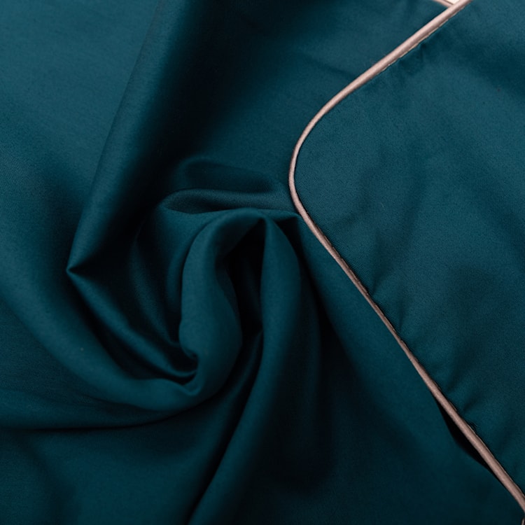 Pościel satynowa Gold Line 200x160 cm z dwiema poszewkami na poduszkę 80x70 cm turkusowa  - zdjęcie 3