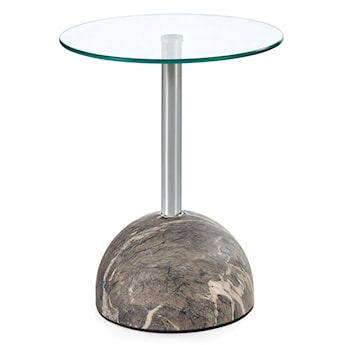 Stolik kawowy Calvane okrągły 40 cm transparentny/szary marmur