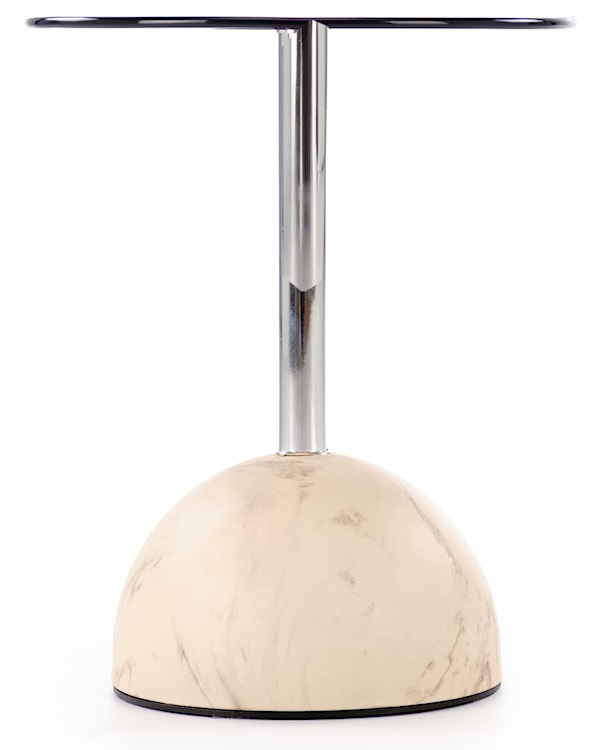 Stolik kawowy Calvane okrągły 40 cm brązowy/beżowy marmur  - zdjęcie 2