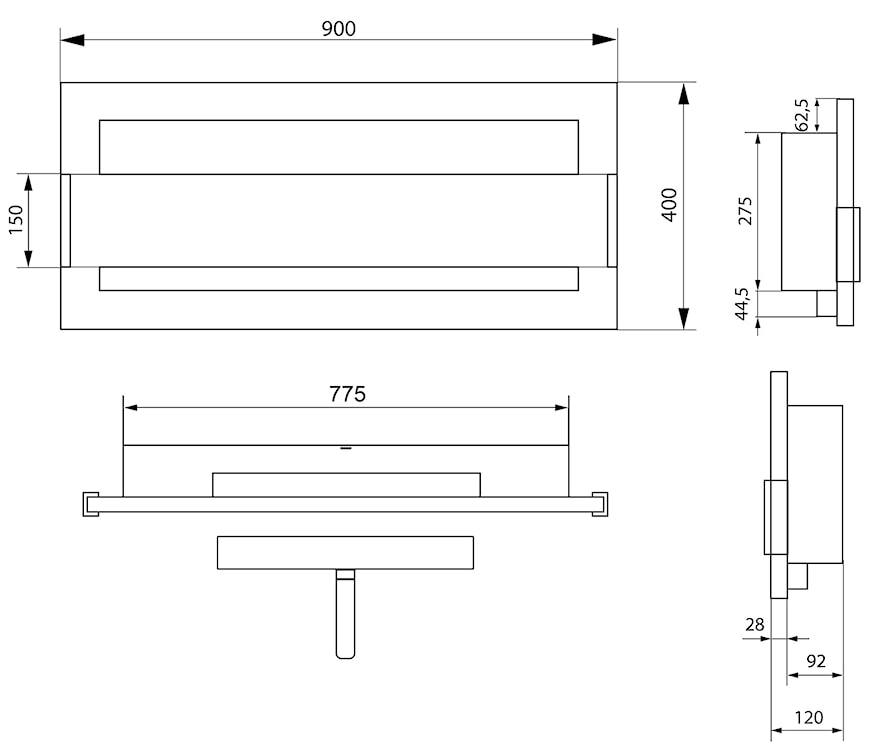 Biokominek Maltern 90x40 cm z szybą czarny połysk z certyfikatem TÜV  - zdjęcie 10