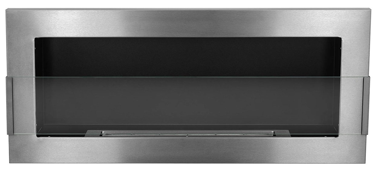 Biokominek Maltern 90x40 cm z szybą INOX srebrny z certyfikatem TÜV 