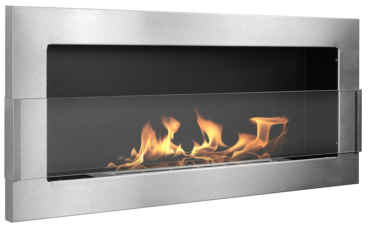 Biokominek Maltern 90x40 cm z szybą INOX srebrny z certyfikatem TÜV  - zdjęcie 2