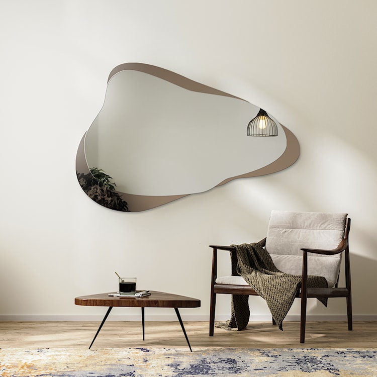 Lustro ścienne Mokka 120x80 cm na brązowej tafli  - zdjęcie 2