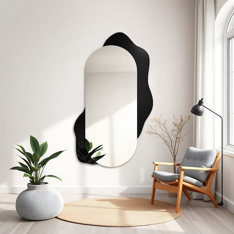 Lustro ścienne Kleks 120x70 cm na czarnej plamie  - zdjęcie 2