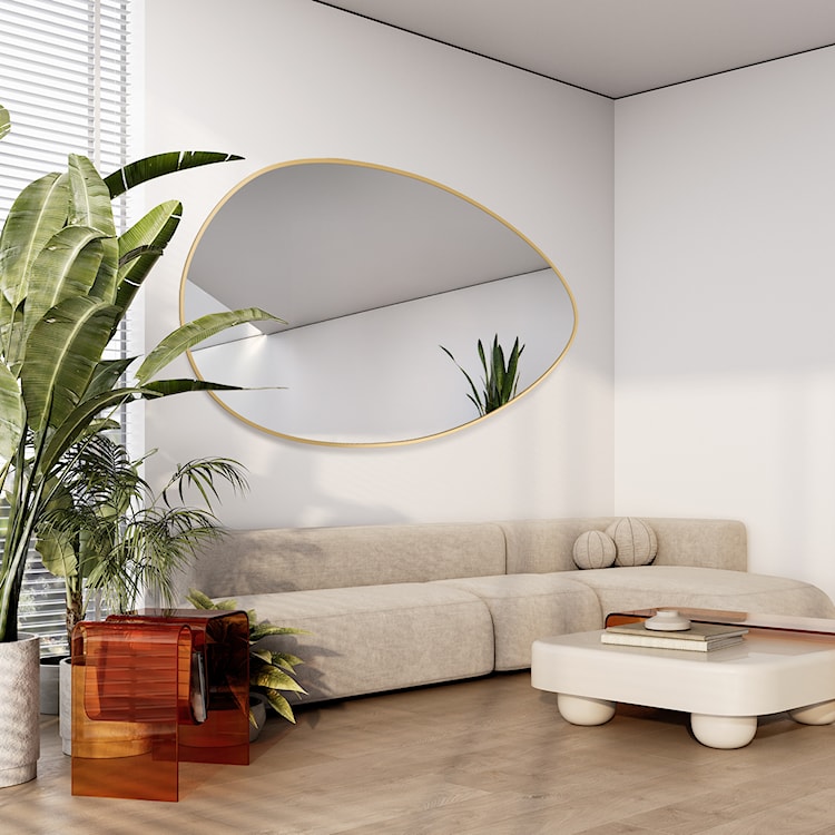 Lustro ścienne Zoe 132x90 cm w złotej ramie  - zdjęcie 2