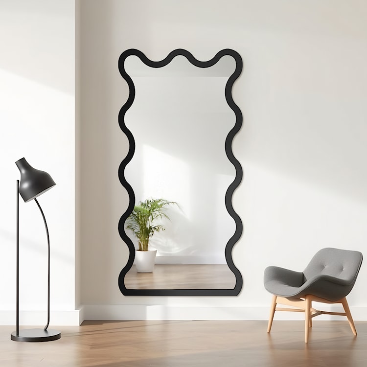 Lustro ścienne Twist 120x60 cm w czarnej ramie  - zdjęcie 2