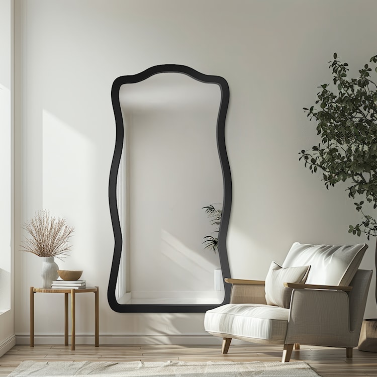 Lustro ścienne Tutti 180x90 cm w czarnej ramie  - zdjęcie 2