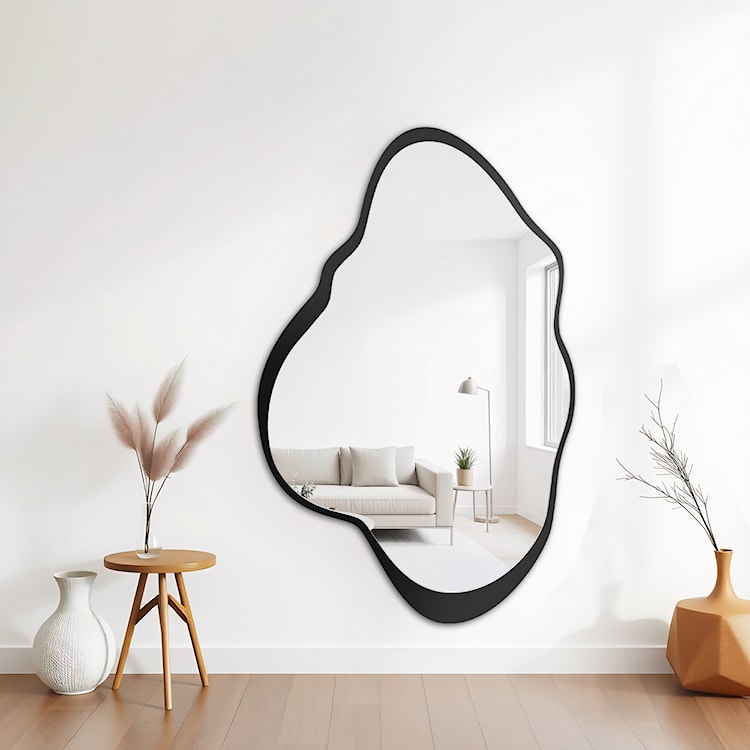 Lustro ścienne Poco 128x80 cm w czarnej ramie pionowe  - zdjęcie 2