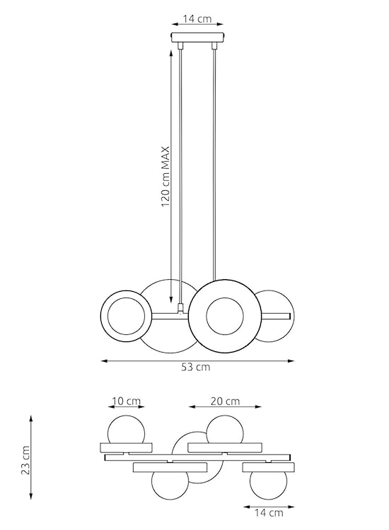 Lampa wisząca Model x4 ciepły szary  - zdjęcie 4