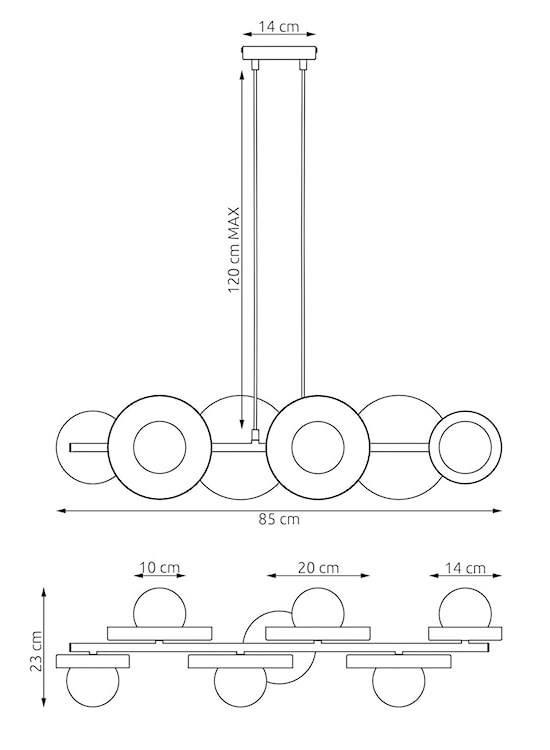 Lampa wisząca Model x6 ciepły szary  - zdjęcie 4
