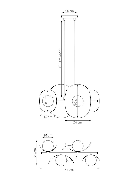 Lampa wisząca Elementi x4 mokka  - zdjęcie 4