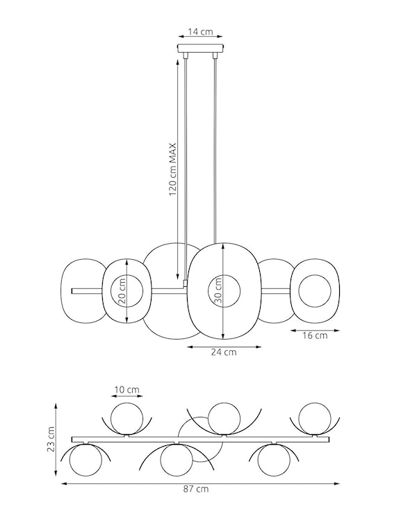 Lampa wisząca Elementi x6 mokka  - zdjęcie 5