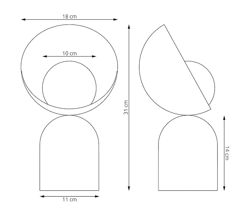 Lampa stołowa Boto czarna  - zdjęcie 4
