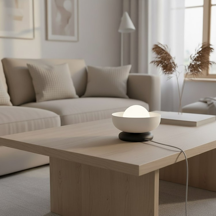 Lampa stołowa Ozzy ciepły szary  - zdjęcie 2