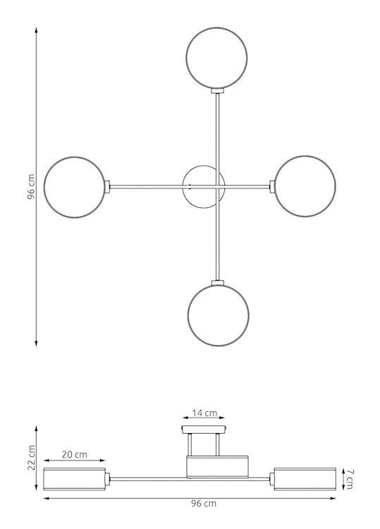 Lampa wisząca Maga x4 czarno-brązowa  - zdjęcie 4
