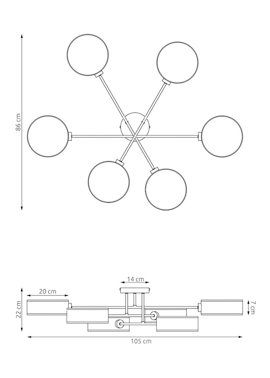 Lampa wisząca Maga x6 czarno-brązowa  - zdjęcie 4