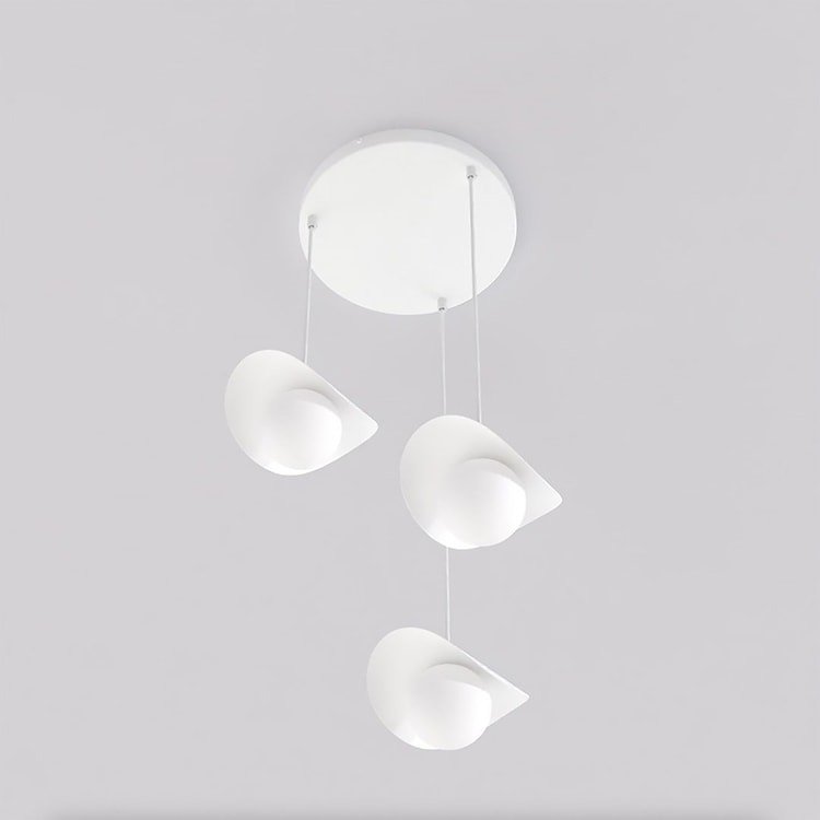 Lampa wisząca Ritual x3 biała na okrągłej podsufitce  - zdjęcie 4