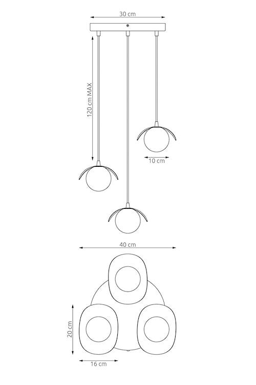 Lampa wisząca Ritual x3 biała na okrągłej podsufitce  - zdjęcie 6