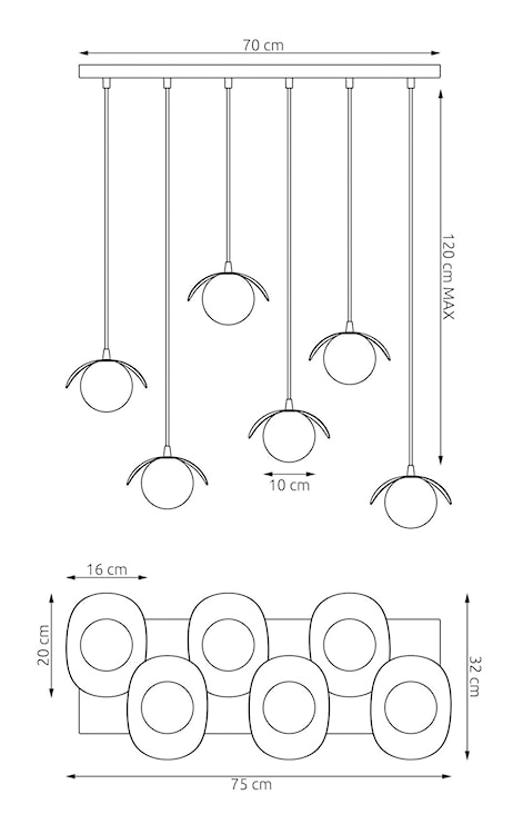 Lampa wisząca Ritual x6 biała  - zdjęcie 5