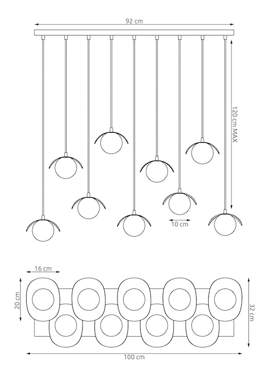 Lampa wisząca Ritual x9 biała  - zdjęcie 4