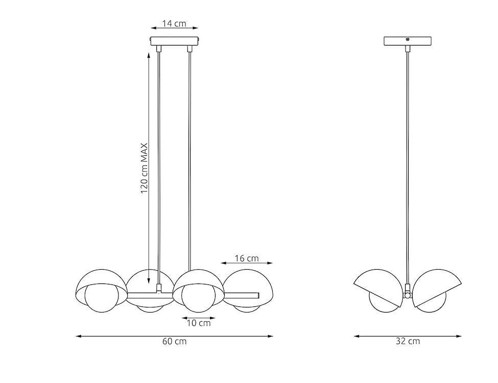 Lampa wisząca Boom x4 mokka  - zdjęcie 4