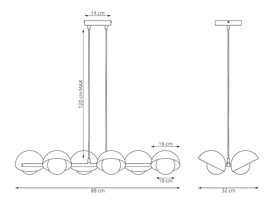 Lampa wisząca Boom x6 mokka  - zdjęcie 4