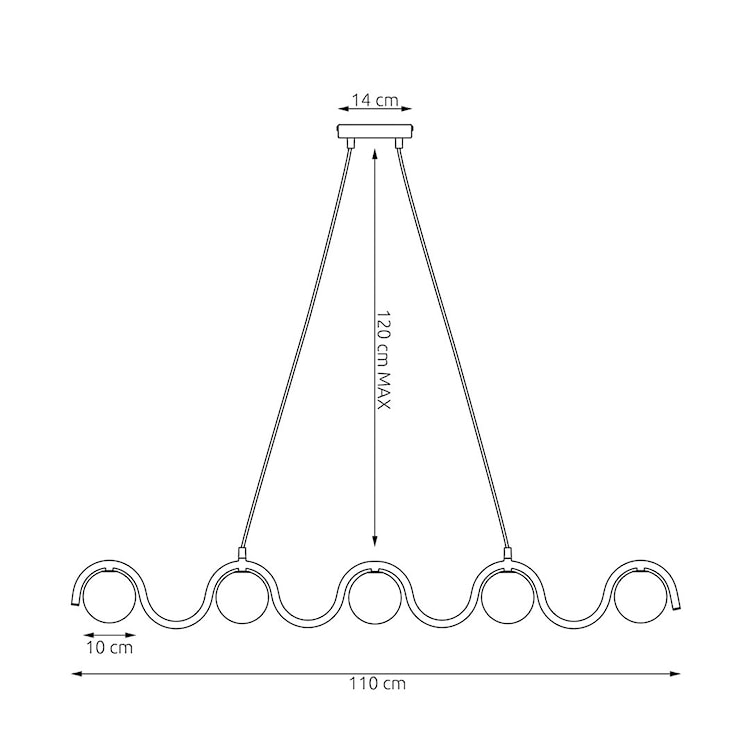 Lampa wisząca Sinus x5 biało-czarna  - zdjęcie 4