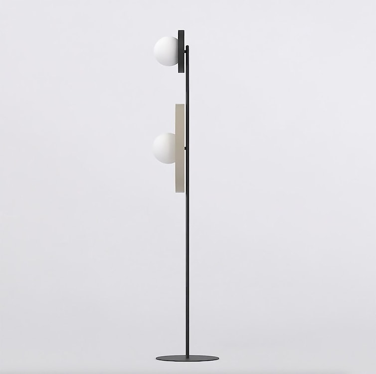 Lampa podłogowa Kiss x2 mokka na czarnym stelażu  - zdjęcie 4