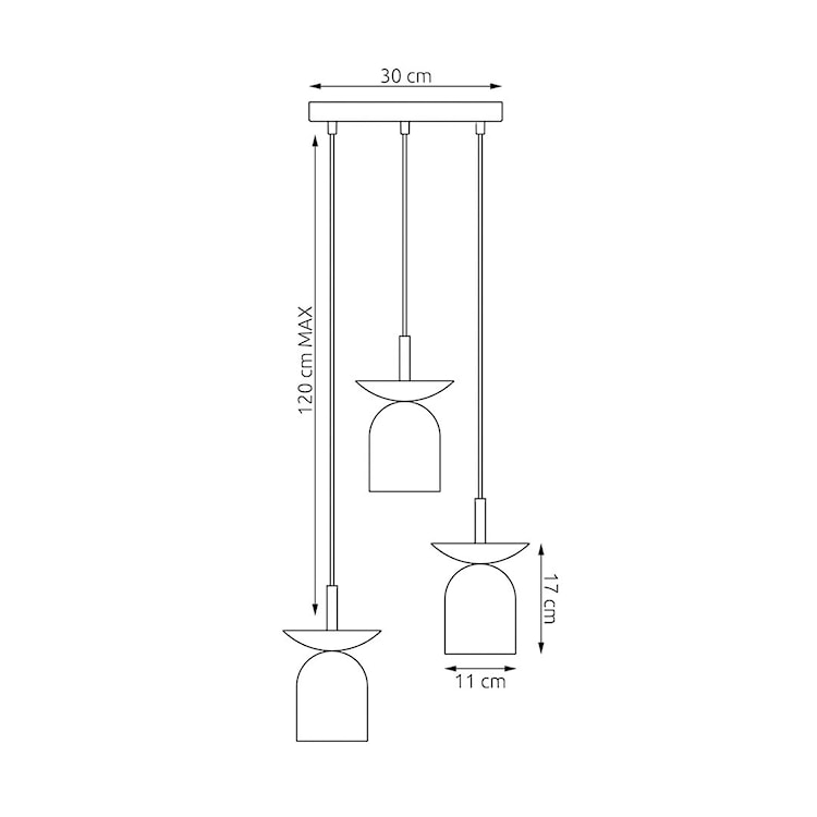 Lampa wisząca Ego x3 czarny/ciepły szary na okrągłej podsufitce  - zdjęcie 3