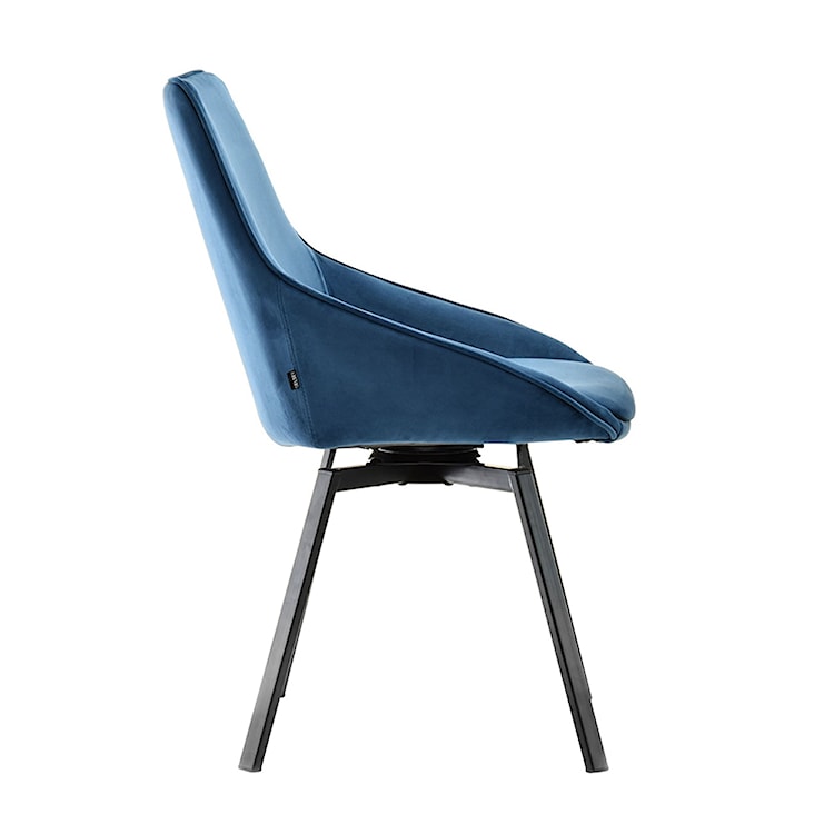 Krzesło tapicerowane Yanii z podłokietnikami niebieskie na czarnej podstawie  - zdjęcie 14