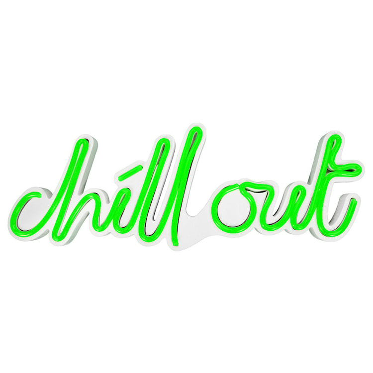 Neon na ścianę Letely z napisem Chill Out zielony