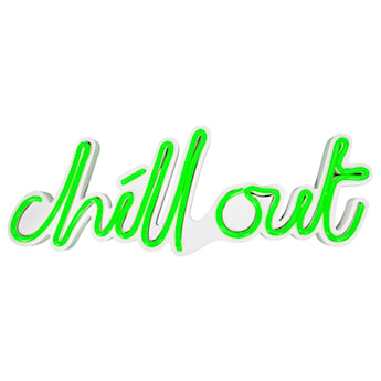 Neon na ścianę Letely z napisem Chill Out zielony