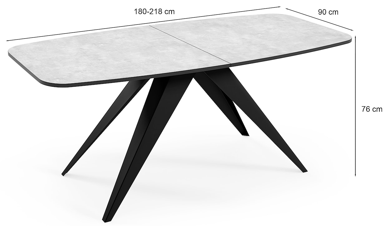 Stół rozkładany do jadalni Ferrory 180-218x90 cm Dąb Craft z nogami kaszmir  - zdjęcie 3