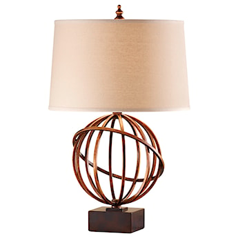 Lampa stołowa Spennie w kształcie globusa mosiężna