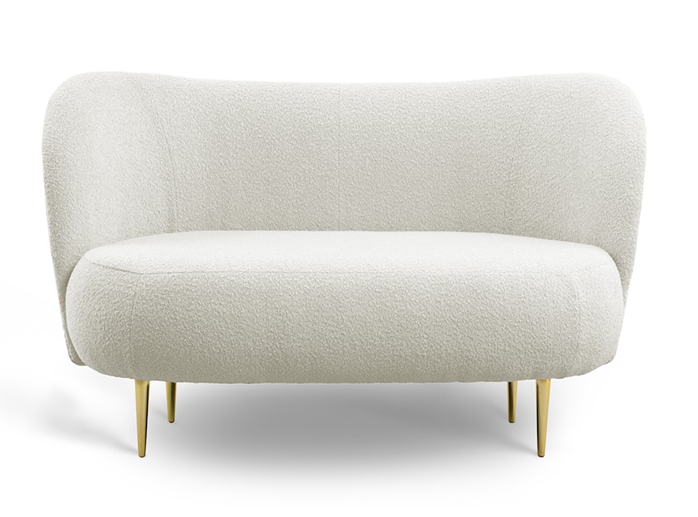 Sofa dwuosobowa Alago kremowa boucle na złotych nogach  - zdjęcie 2