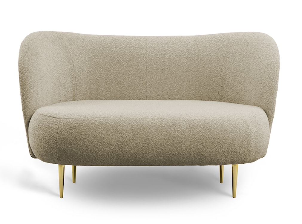 Sofa dwuosobowa Alago beżowy boucle na złotych nogach  - zdjęcie 2