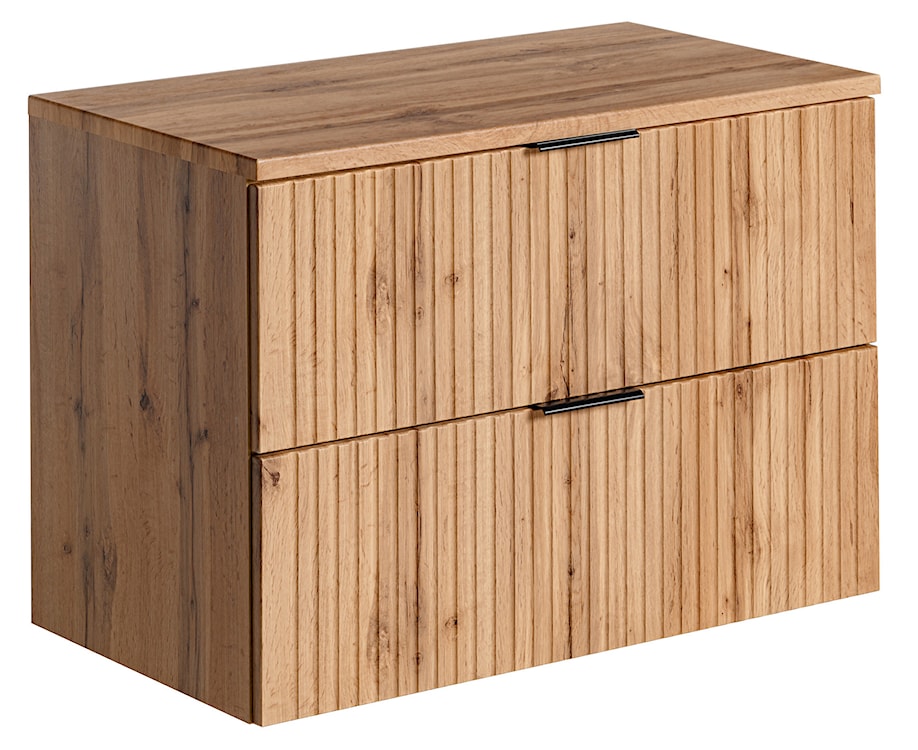 Szafka pod umywalkę Temirni 80 cm dąb wotan lamele z blatem 