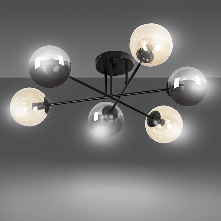 Lampa sufitowa Minturno czarno-miodowa x6  - zdjęcie 5