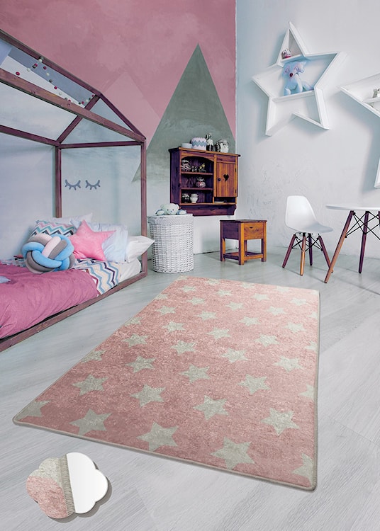 Dywan do pokoju dziecięcego Dinkley Yildiz różowy 140x190 cm  - zdjęcie 2