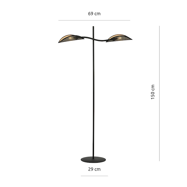 Lampa podłogowa Farang x2 czarno-złota  - zdjęcie 4