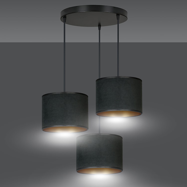 Lampa wisząca Hellid x3 asymetryczna średnica 50 cm czarna  - zdjęcie 3