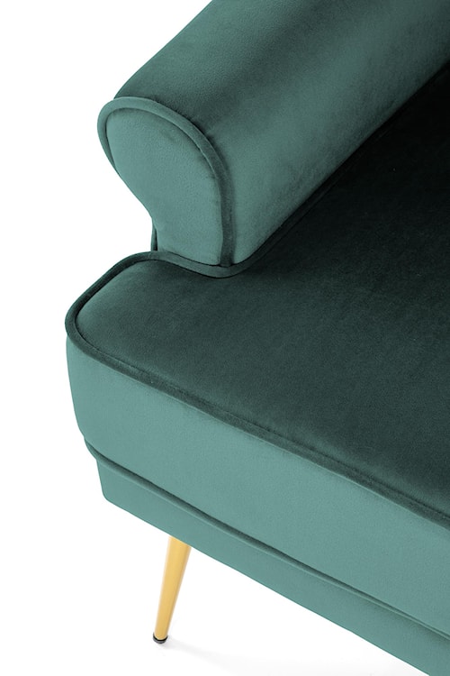 Fotel wypoczynkowy Nostame velvet zielony - złote nóżki  - zdjęcie 7