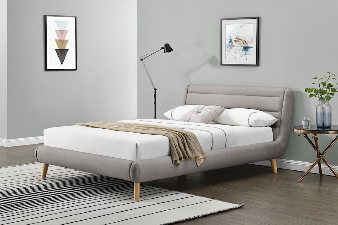 Łóżko tapicerowane Freila 160x200 cm szare  - zdjęcie 2