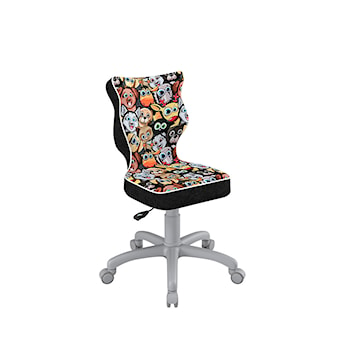 Krzesło biurowe młodzieżowe Petit z motywem zwierząt na szarej podstawie rozmiar 3