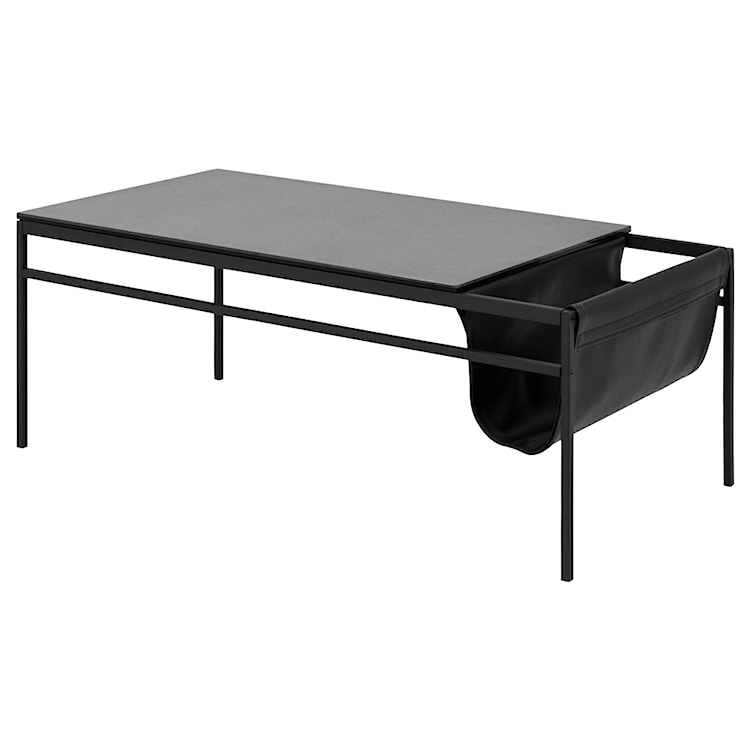 Stolik szklany Margier z gazetnikiem 58x115 cm czarny  - zdjęcie 4